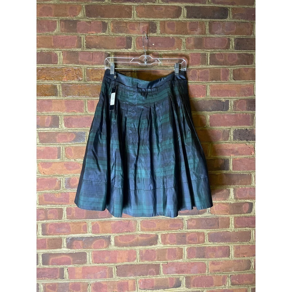 Talbots Classic Plaid Pleated Silk Skirt NWT 6P